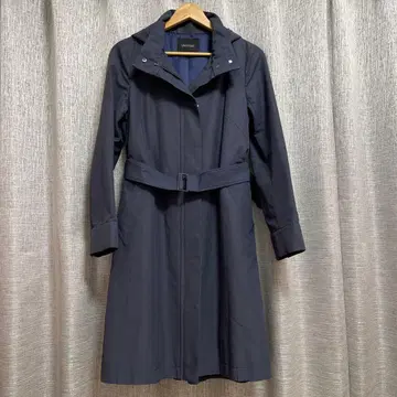 새상품급 UNTITLED 언타이틀 후드 부착 A라인 코트 네이비