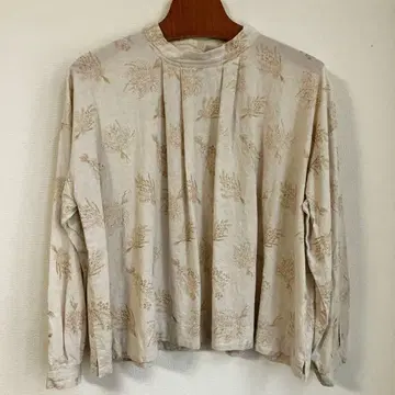 선밸리 긴팔 블라우스 베이지 x 골드 코튼 린넨