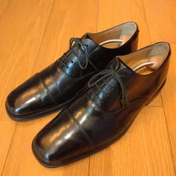 REGAL 스트레이트 팁 블랙 가죽 드레스 신발