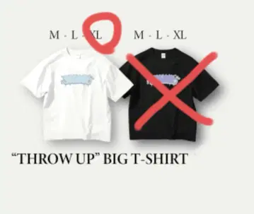 SHANK 'THROW UP' 빅 티셔츠 화이트 XL