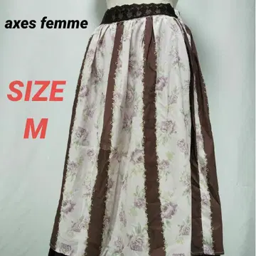 axes femme 엑시즈팜 롱 스커트 꽃무늬 올 패턴 연보라