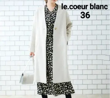 [택 포함 새상품] le.coeur blanc 노카라 V넥 코트