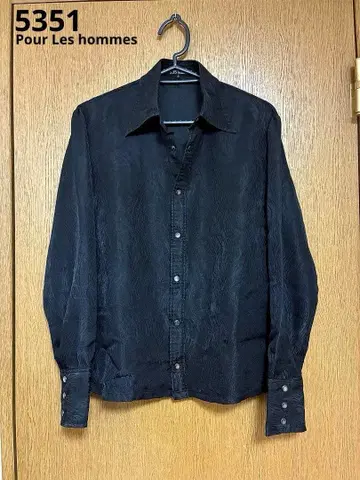 5351 풀옴 섀도우 제브라 자카드 블랙 셔츠