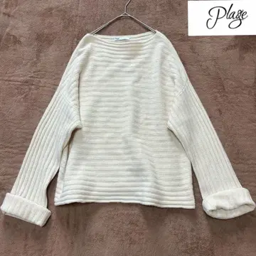 Plage 플라주 리브 아이보리 스웨터 캐시미어 혼방 프리