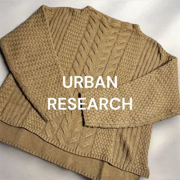 URBANRESEARCH 브라운 케이블 짜임 니트 스웨터 하이넥
