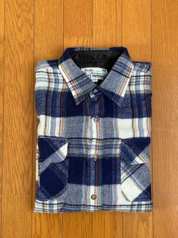 알래스칸 우드랜드 셔츠 L 네이비 계열 체크