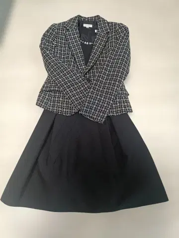 체크 무늬 트위드풍 정장 세트