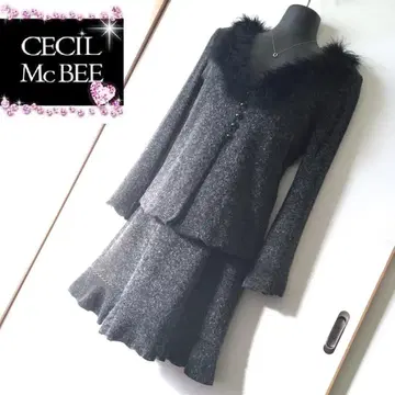 세실 맥비 세트 원피스 가디건 상하의 라메 퍼 M 데이트에