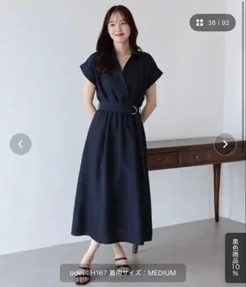 네이비 셔츠 원피스 반팔 롱