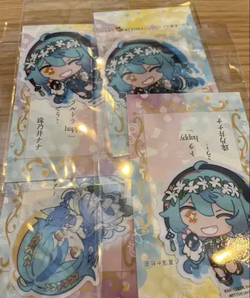 니지산지 HANA BIYORI 화경의탕 콜라보 스티커 타마노이 나나