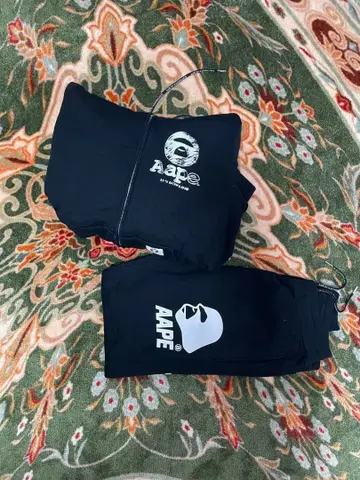 AAPE 셋업 후드 부착 자켓과 팬츠