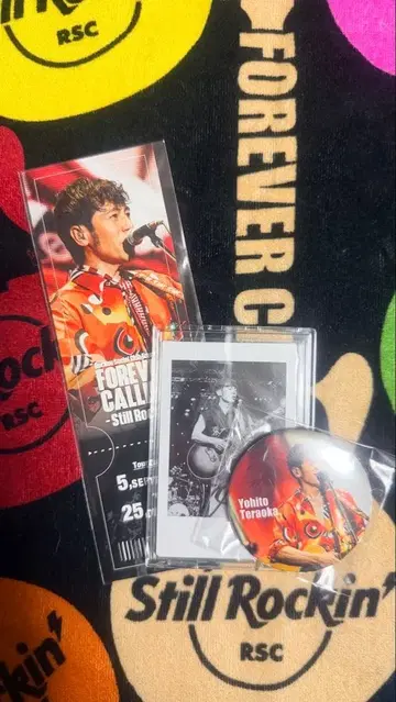 테라오카 요시토 친필 사인 폴라로이드 캔뱃지 픽처 티켓