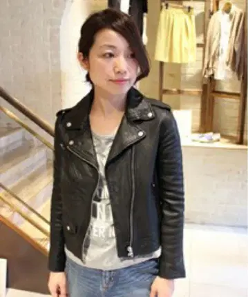 블랙 가죽 더블 라이더 자켓 스픽 앤 스팬