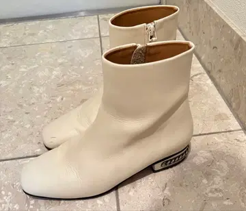 J&M 데이비슨 화이트 가죽 숏부츠