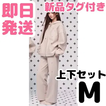 andwang 키라키라 주얼 집업 팬츠 베이지