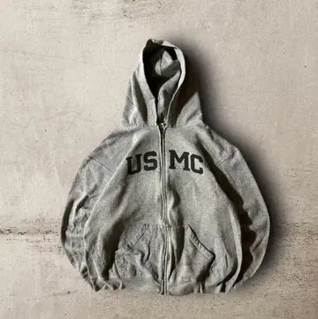 USA USMC 미국 해병대 프린트 맨투맨 집업 후드티