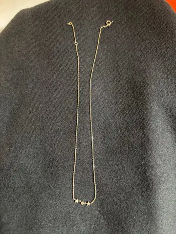 10k 골드 3연 별 모양 참 목걸이