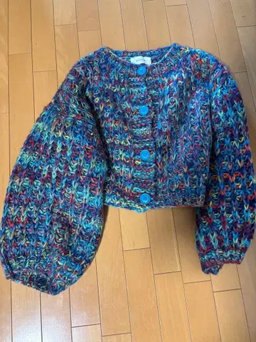 inconnue 손뜨개질 멀티 컬러 니트