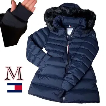 새상품급 발수 타미힐피거 다운 코트 자켓 후드 퍼 포함