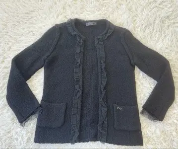 고급 폭시 FOXEY 캐시미어 가디건 블랙 36