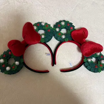 디즈니 크리스마스 리스 머리띠 페어
