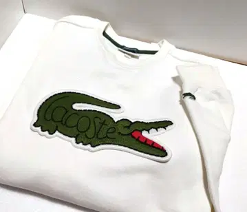 LACOSTE 빅 로고 자수 트레이닝복 화이트