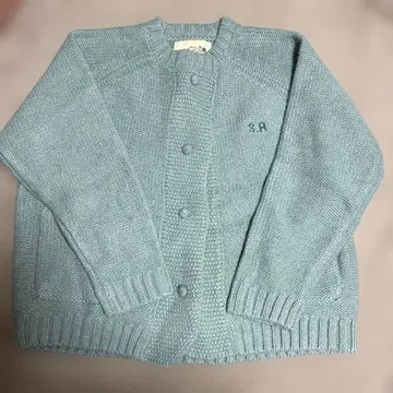 Samansa Mos2 스카이블루 가디건 S.A 자수