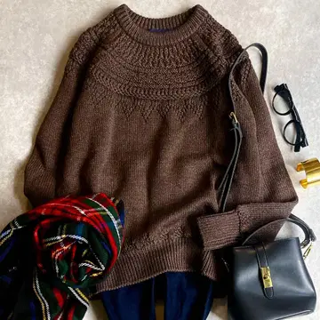 새상품급 레인메이커 교토 쉐도우 노르딕 니트 패턴 크루넥