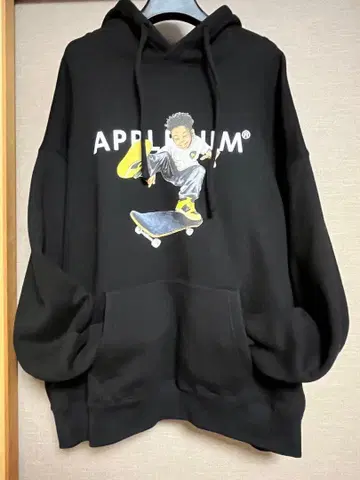 APPLIUM 스케이트보드 후드티 블랙 애플바움 우탱클랜
