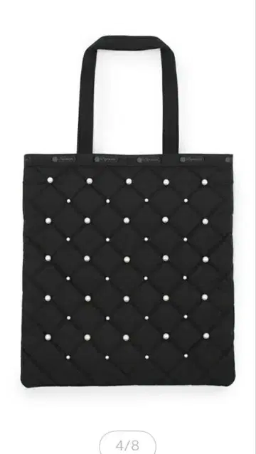 레스포 펄 블랙 퀼팅 토트백
