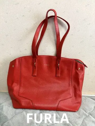 [FURLA] 페르라 가죽 토트 핸드백 오렌지