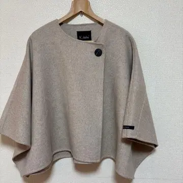 K_daba 베이지 판초 케이프 코트