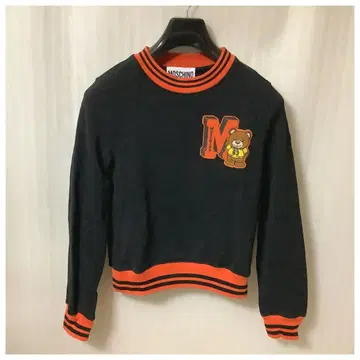 MOSCHINO 맨투맨 트레이닝복 블랙 x 오렌지 여성용