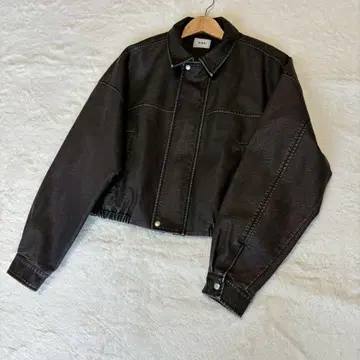 WWG 빈티지 스타일 가죽 블루종