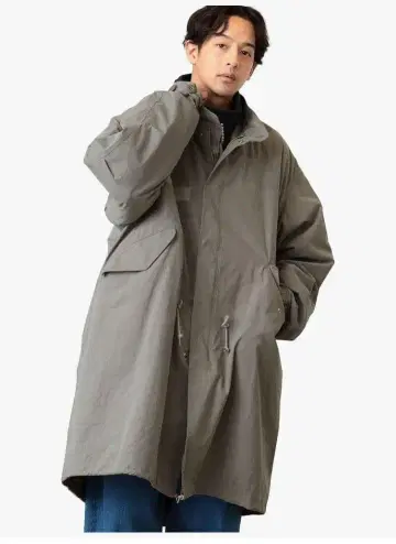 빔즈 빅 실루엣 그레이 모즈 코트