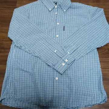 mont-bell 긴팔 셔츠 L 파랑과 화이트 체크