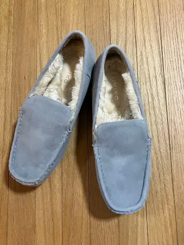 히미코 스웨이드 모카신 26cm 블루 그레이
