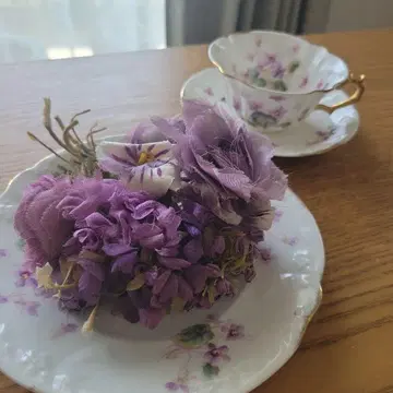 실크 천 꽃 코사지 퍼플