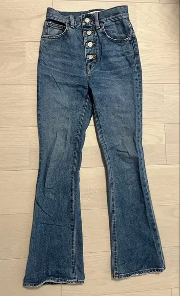 MOUSSY 플레어 데님 하이웨스트 미디엄 블루