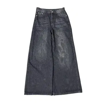 Asapmode 블랙 와이드 팬츠 배기 팬츠 와이드 레그 데님