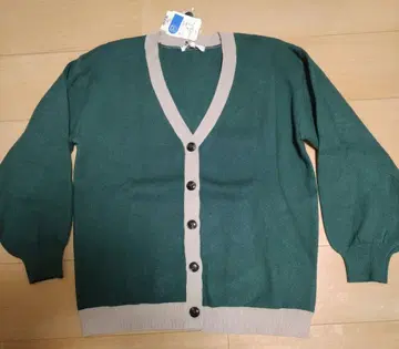 택 포함 새상품 grove 가디건 그린 x 베이지 M 사이즈