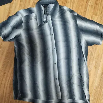 옴브레 스트라이프 반팔 셔츠 xl