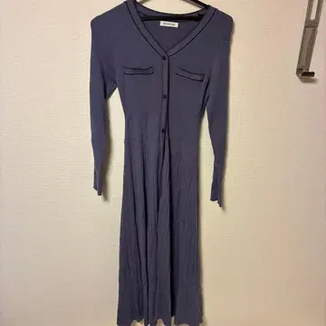 내추럴 뷰티 베이직 바이컬러 플리츠 니트 원피스