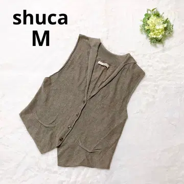 슈카 니트 베스트 지레 V넥 깔끔한 캐주얼 M 그레이지 겉옷