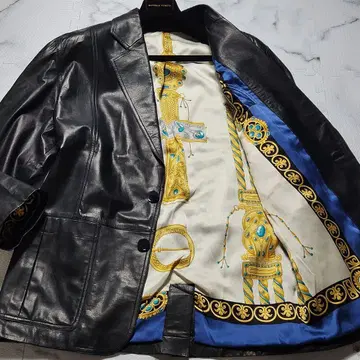 XL 상당 zilli 가죽 자켓 안감 올 패턴 램 가죽 트로트로감 블랙