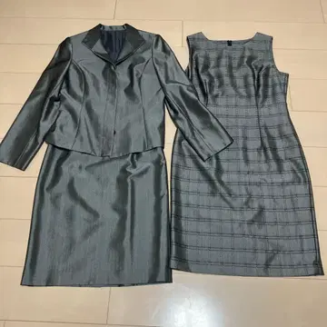 그레이 새틴풍 수트 & 원피스 세트 미사용 새상품 11호