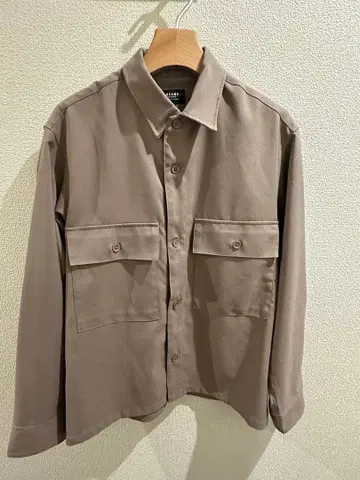 BEAMS 브라운 포켓 부착 셔츠 S