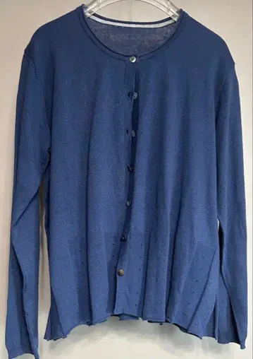 always 올웨이즈 린넨 면 가디건 파랑 프리 사이즈