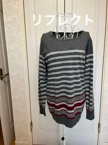 미사용 리플렉트 고급 부드러운 보더 긴팔 스웨터, 튜닉 정가 15500