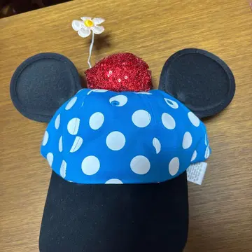 미키 귀 달린 도트 캡